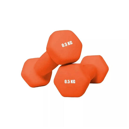 Neoprene Dumbbells 0.5KG x2 Weights Iron Hand Aerobic Workout Fitness Gym Orange