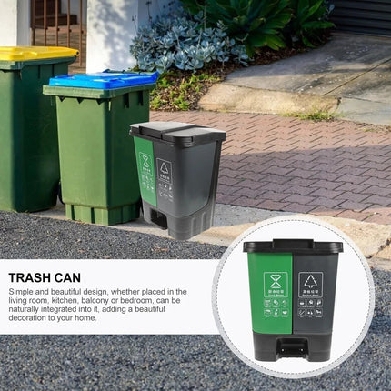 16L 20L 40L Recycling Pedal Bin Double Compartment Kitchen Waste Dustbin
