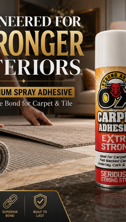 2 Pack Adhesive Glue Spray 500ml HeavyDuty Multi-Purpose Carpet Fabric Foam Tile