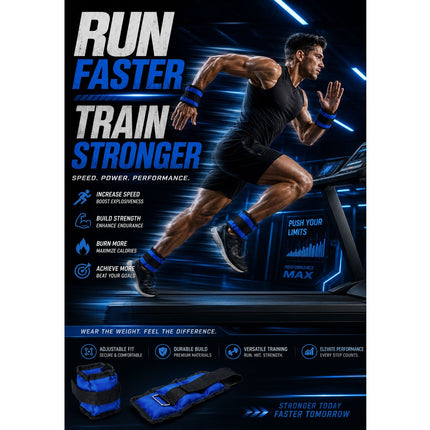 0.5kg Blue Ankle & Wrist Weights Set – 2 PCS
