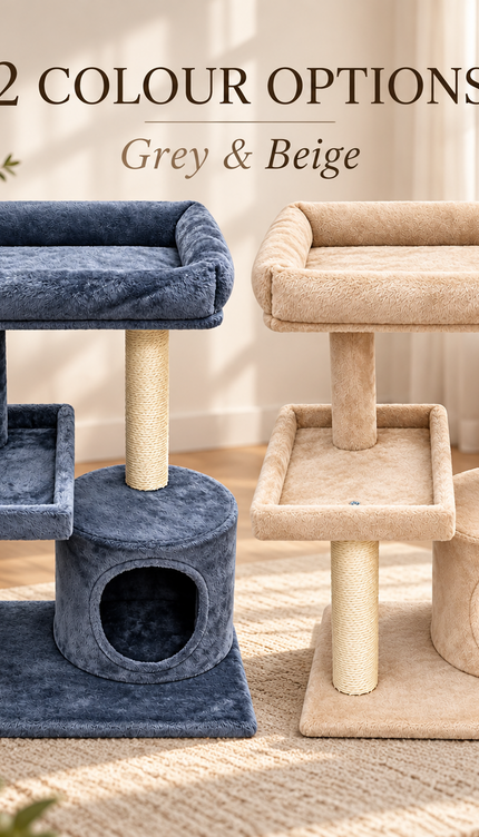 Mid-Height Cat Tree Tower 80CM Multi Level Activity Centre Sisal Scratching Post