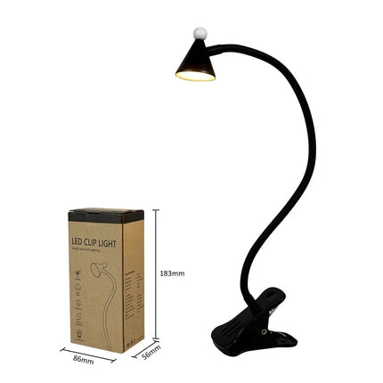 LED Desk Lamp Clip On Reading Light 3W Eye Care Flexible 10 Brightness Levels