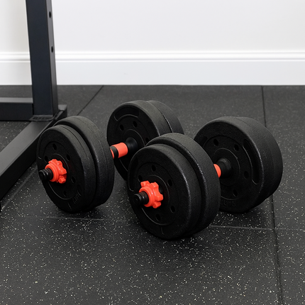 Adjustable Dumbbell Set 20KG  Barbell Kettlebell Home Gym Workout Kit 6-in-1