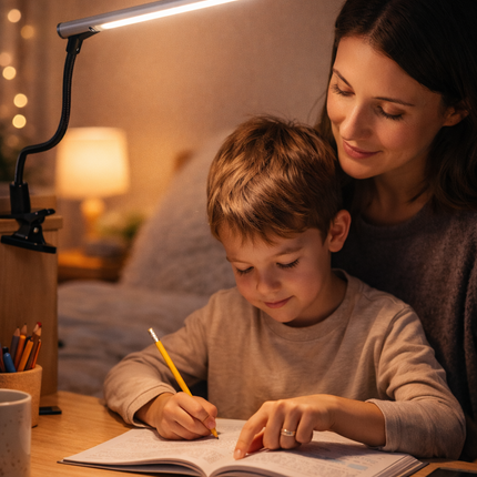 USB LED Clip-On Desk Lamp Flexible Adjustable Reading Light Bedside Table