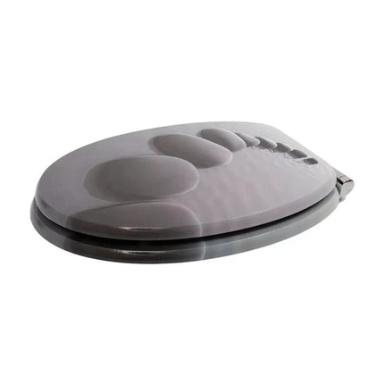 18” Universal Bathroom Toilet Seat – Pebbles Black Novelty WC Seat with Fittings