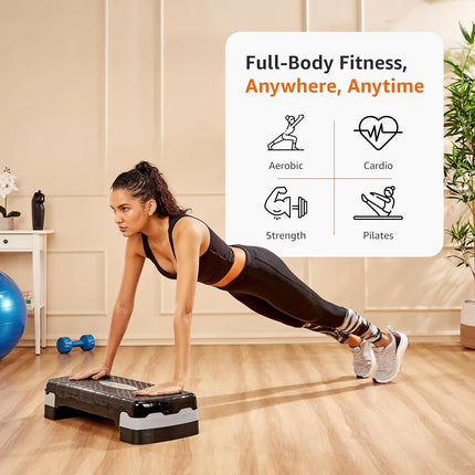 Aerobic Stepper 3 Adjustable Height Level Exercise Stepper Yoga Gym Board 68cm