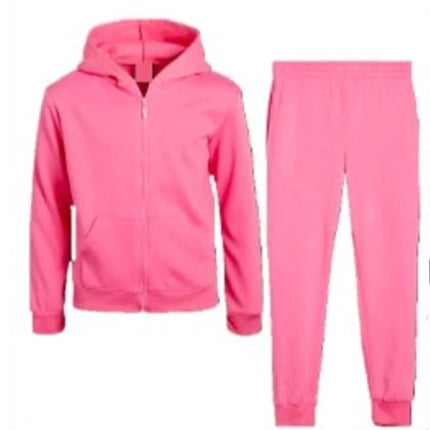 Hoodie Tracksuit For Unisex Kids Full Zip 2 Pcs School & Casual Sportswear Set