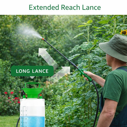 Garden Pressure Sprayer Bottle Water Pump - 8L High Pressure Weed Spray Shower