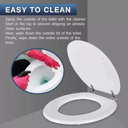 Universal Toilet Seat White MDF Wooden Easy Fit Toilet WC Seat 18" With Fitting
