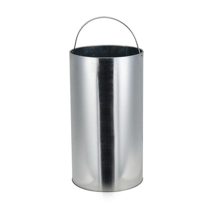 50L Stainless Steel Trash Bin Cylindrical Waste Can Swing Lid Indoor Outdoot