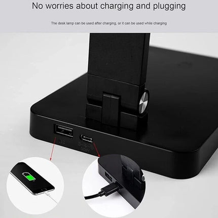 LED Table Lamp Eye-Caring Desk Light USB Rechargeable Touch Control 5 Modes
