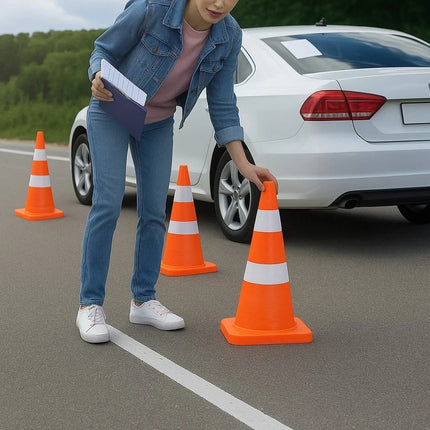 18" Pop Up Safety Traffic Cone High Visibility Durable Portable Road Warning