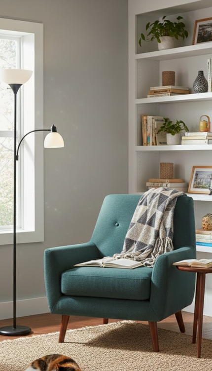 Sky Dome Floor Lamp with Reading Light Tall Standing Lamp for Living Room Study