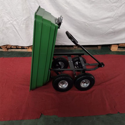 Garden Trolley Dump Cart Heavy Duty 300KG Tipping Wheelbarrow Truck Trailer 75L