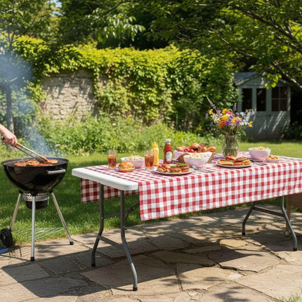 6ft CATERING CAMPING HEAVY DUTY PORTABLE FOLDING TABLE PICNIC/BBQ/PARTY - USED