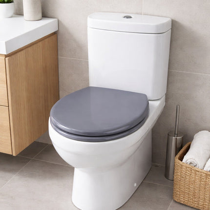 18" MDF UNIVERSAL BATHROOM WC TOILET SEAT QUICK EASY FIT WOODEN 18INCH