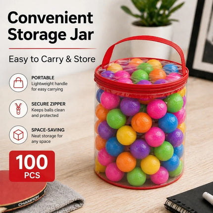 100 Pack 3-Star Table Tennis Balls – ABS Training Set