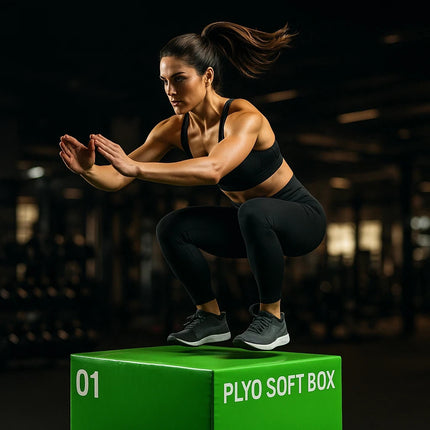 15cm Green Soft Plyometric Jump Box Stackable Foam Gym Fitness Exercise Plyo Box
