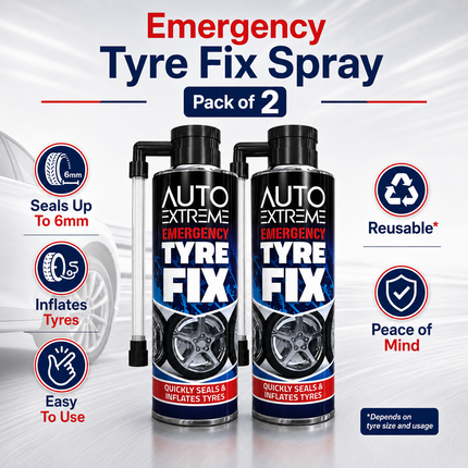 2x Instant Tyre Fix Spray Bicycle Bike Emergency Puncture Repair Sealer 300ml