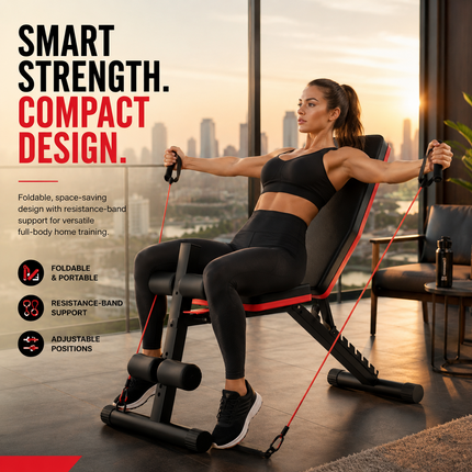 Weight Bench Adjustable Incline Foldable Strength Training Full Body Workout Gym