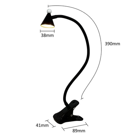 LED Desk Lamp Clip On Reading Light 3W Eye Care Flexible 10 Brightness Levels