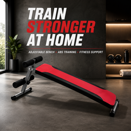 Sit Up Bench With Reverse Crunch Handle Core Workout Gym Adjustable Weight Bench