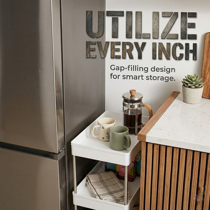 SLIM TROLLEY KITCHEN BATHROOM SLIDER STORAGE SPICE RACK HOLDERS SHELF ON WHEELS