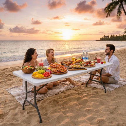 6ft CATERING CAMPING HEAVY DUTY PORTABLE FOLDING TABLE PICNIC/BBQ/PARTY - USED
