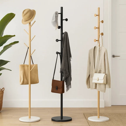 Metal Coat Stand Rack 8 Hooks Clothes Jacket Umbrella Hanger Organizer Hallway