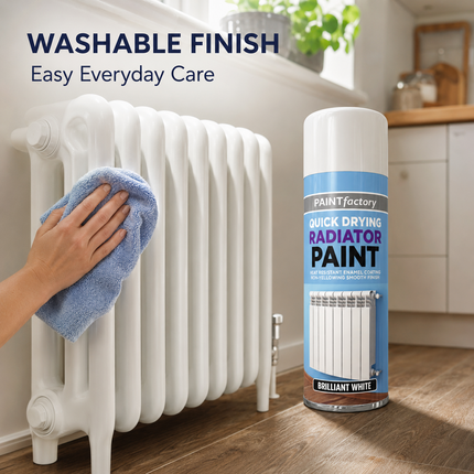 2x Cast Iron Radiator Spray Paint 400ml Brilliant White Aerosol Real Feel Effect