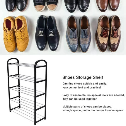 5 Tier Shoe Stand Rack Lightweight 20 Pairs Storage Compact Organizer Shelf