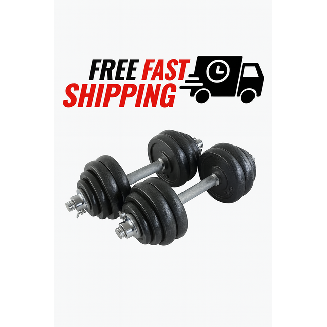 30KG Adjustable Cast Iron Dumbbell Barbell Set