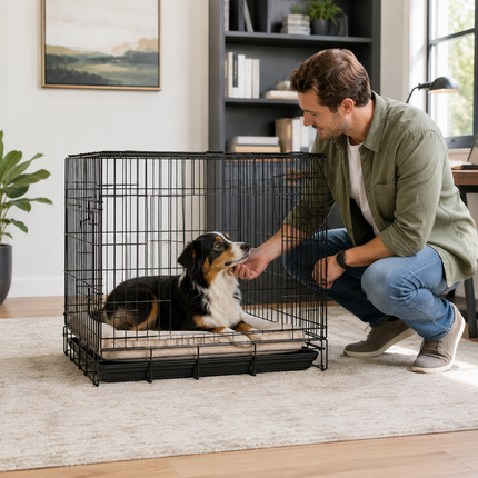 Pet Cage 30 Inch 1 Door Dog Crate Removable Tray Lock Carry Handle