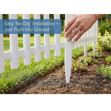 Garden Edging Fence 10PCS Wood Effect Lawn Border