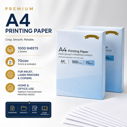 A4 Printer Paper 70gsm 80gsm Home Office Inkjet Laser Printer Copiers Reams