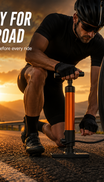 Bike Pump Bicycle Floor Universal Air Pump With Gauge Presta & Schrader 140Psi