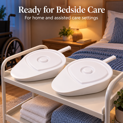 Portable Bed Pan with Lid Women and Men Spill-Resistant Reusable For Elderly