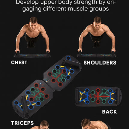 Foldable 14 in 1 Push Up Board Fitness Workout Train Gym Muscle Exercise Press