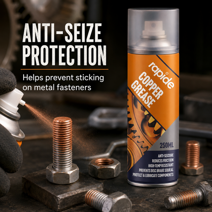 2x Rapide Copper Grease Spray 250ml Protects Lubricates Prevent Seizure Squeaks