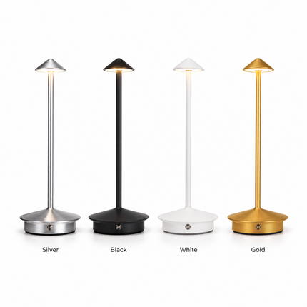 Cordless LED Table Lamp USB-C Rechargeable Dimmable Metal Light 3 Colour Modes
