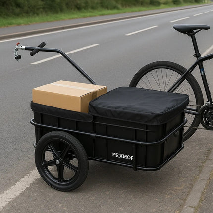 Bike Cargo Trailer with Storage Box & Waterproof Cover