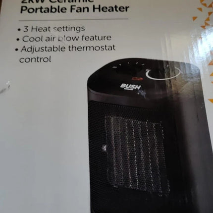 Bush 2kW Ceramic Fan Heater – Black