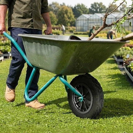 PU Wheelbarrow Wheel 14 inch 3.50-8 Puncture Proof Solid Heavy Duty Tyre Black