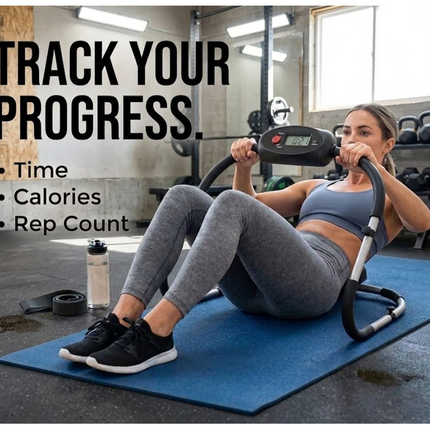 Ab Roller Sit Up Crunch Core Trainer With Padded Headrest And Monitor Gym