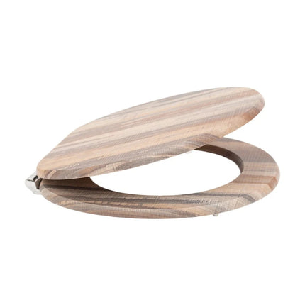 18'' Universal Wooden Toilet Seat Easy Fit WC Bathroom Seat with Strong Fixing