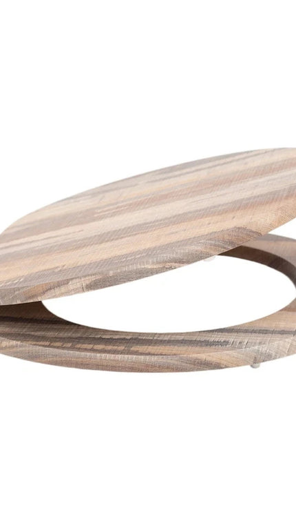 18'' Universal Wooden Toilet Seat Easy Fit WC Bathroom Seat with Strong Fixing