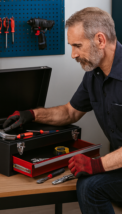 Lockable Tool box With 1 Drawer Portable Metal Tool Organizer Case Waterproof