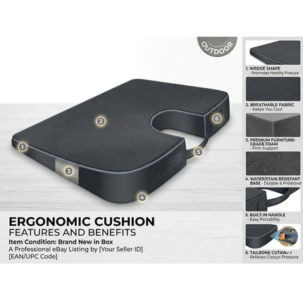 ORTHOPEDIC DELUXE SEAT CHAIR BACK SPINE ACHE COCCYX PAIN RELIEF SOLUTION CUSHION