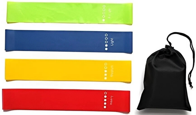 Resistance Bands Set Latex Fitness Elastic Yoga Strength Training for Home + Bag