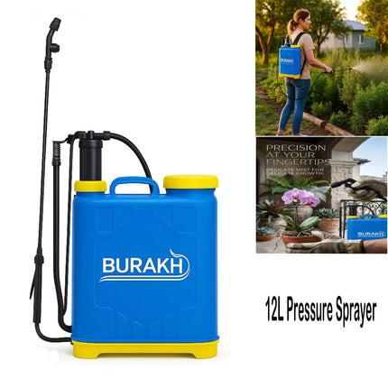 12L Garden Pressure Sprayer Manual Knapsack Pesticides Weed Killer Pump Bottle